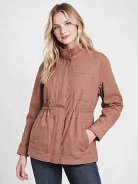Womens Plus Sz XL Old Navy Soft-Washed Cotton Military Field Utility Jacket Rose